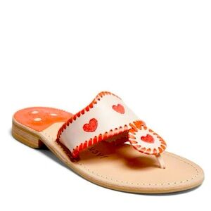 🌟RARE $150 JACK FLAT HEART EMBROIDERED SANDALS